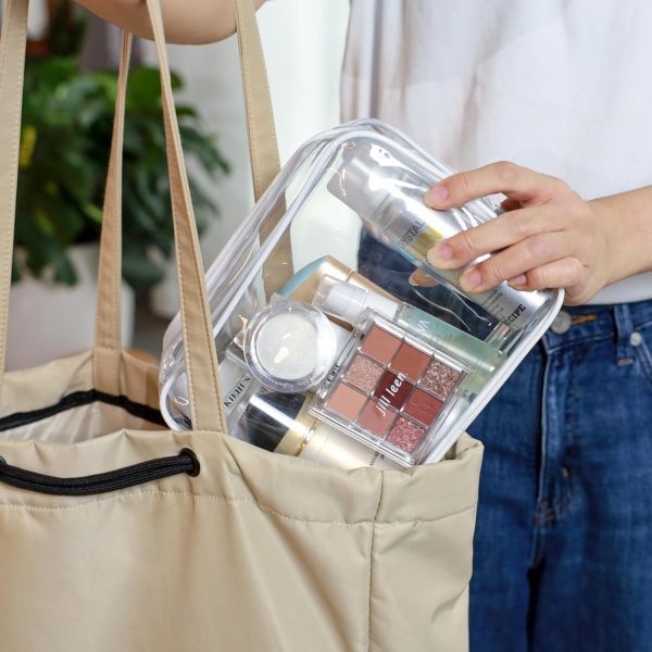 Clear Toiletry Bag, 3 Pack TSA Approved Toiletry Bag Quart Size Bag, Travel Makeup Cosmetic Bag for Women Men, Carry on Airport Airline Compliant Bag, White (for age 12 or above) - Image 7